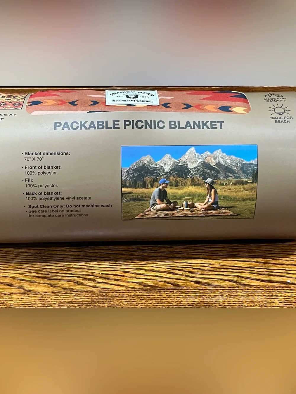 Smokey Bear Packable Picnic Blanket 70